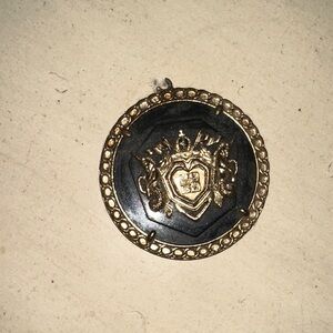 Gold and Black Medallion Pendant